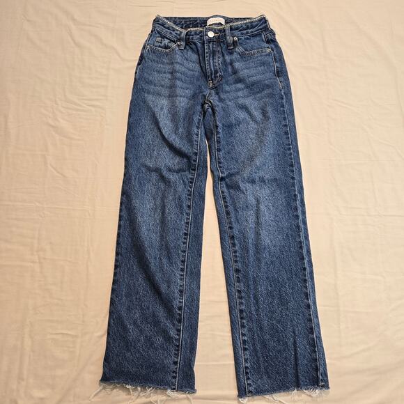 PacSun Denim - PacSun 90's Straight Jeans Rhinestone Waist Frayed Hem Sz 22
